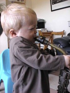 Creating a sound on the saxophone